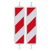 Turn traffic panel type NOX | film RA1/A, hatched | on both sides indicating left